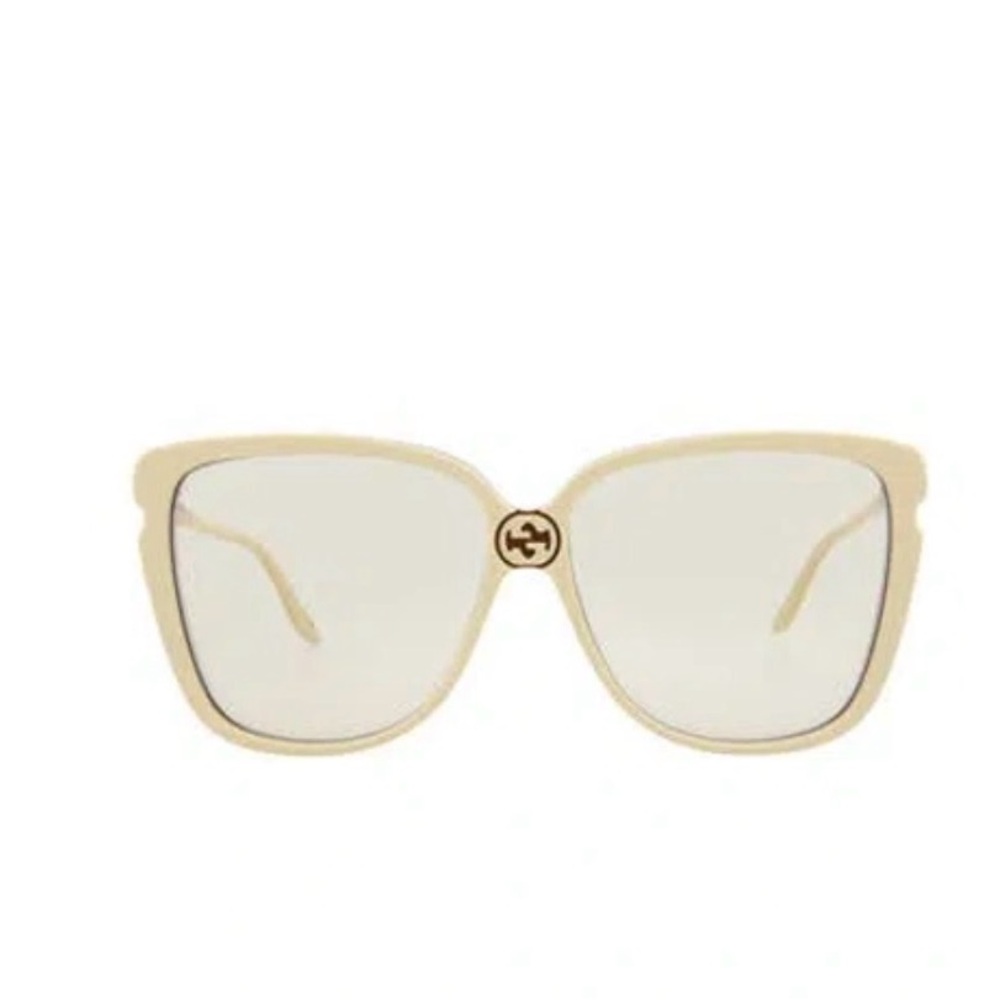 Gucci oversized ivoryframed glasses with tinted lenses 60mm